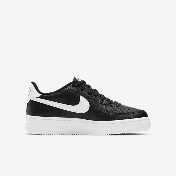 Black / White Nike Air Force 1 Older Kids' Sneakers | NK270MBD