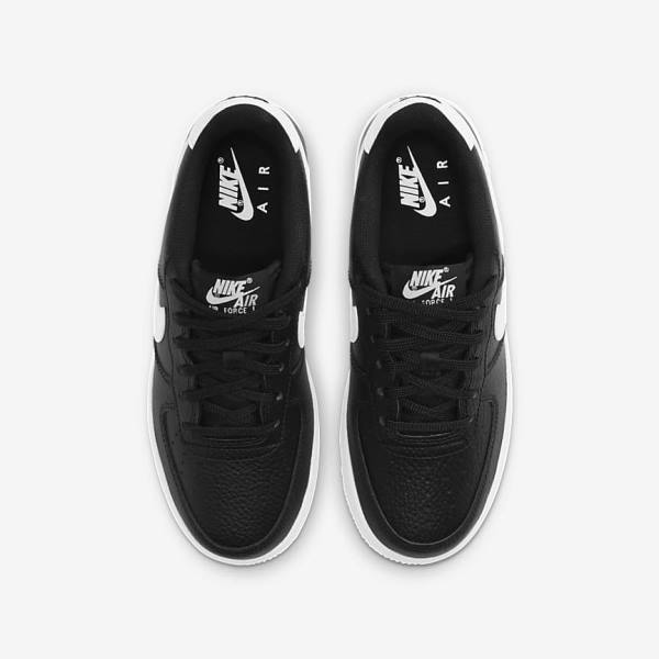 Black / White Nike Air Force 1 Older Kids' Sneakers | NK270MBD