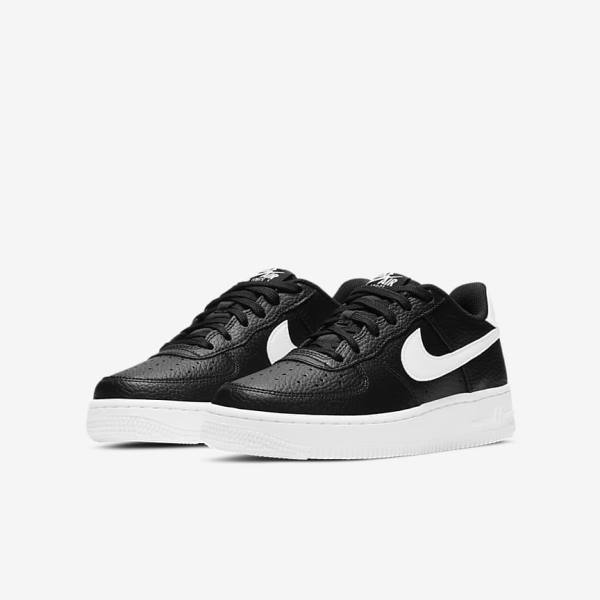 Black / White Nike Air Force 1 Older Kids' Sneakers | NK270MBD