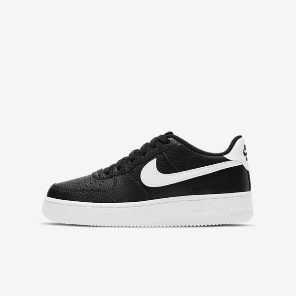 Black / White Nike Air Force 1 Older Kids\' Sneakers | NK270MBD