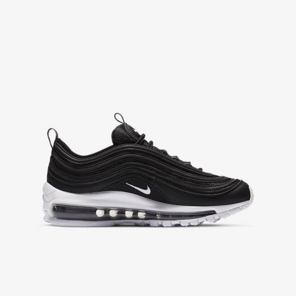 Black / White Nike Air Max 97 Older Kids' Sneakers | NK405RLN