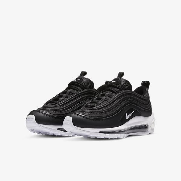 Black / White Nike Air Max 97 Older Kids' Sneakers | NK405RLN