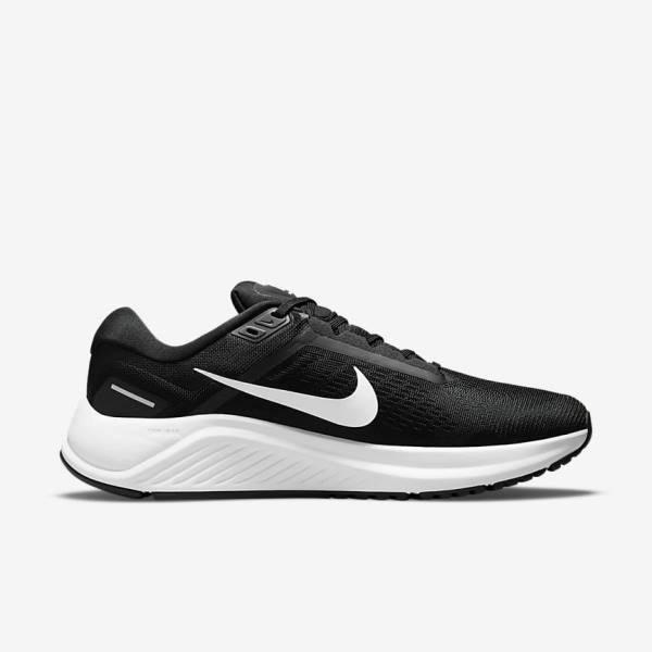 Black / White Nike Air Zoom Structure 24 Road Men's Running Shoes | NK142TDO