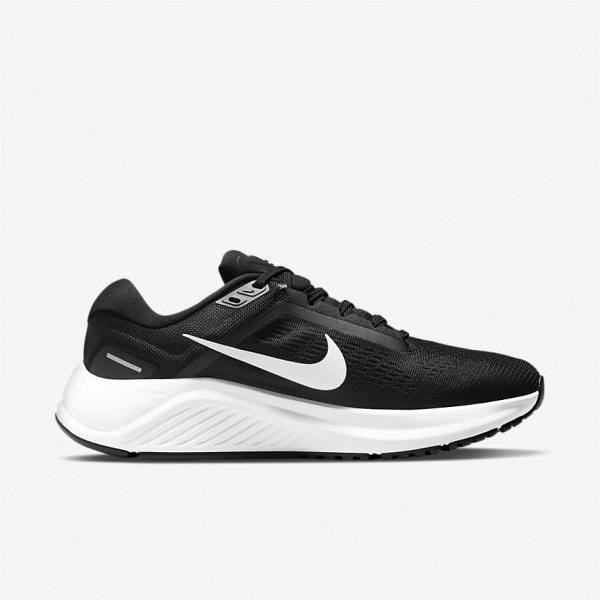 Black / White Nike Air Zoom Structure 24 Road Women's Running Shoes | NK803SLT