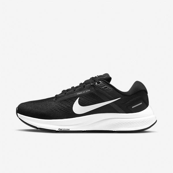 Black / White Nike Air Zoom Structure 24 Road Women\'s Running Shoes | NK803SLT