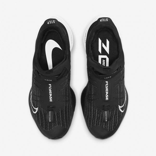 Black / White Nike Air Zoom Tempo NEXT% FlyEase Easy On-Off Road Men's Running Shoes | NK586XIZ