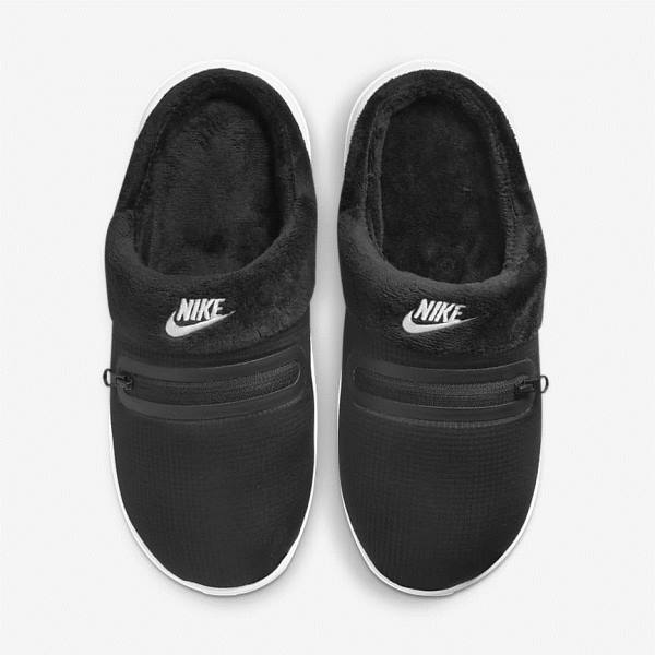 Black / White Nike Burrow Slipper Women's Sneakers | NK713AYN