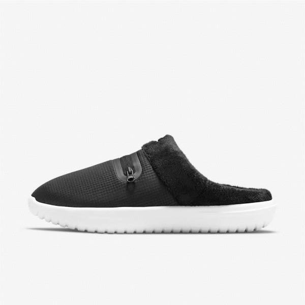 Black / White Nike Burrow Slipper Women\'s Sneakers | NK713AYN