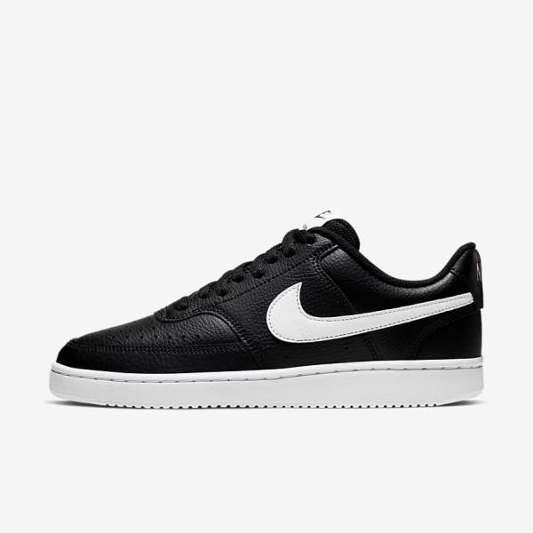 Black / White Nike Court Vision Low Women\'s Sneakers | NK395FON