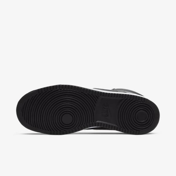 Black / White Nike Court Vision Mid Men's Sneakers | NK673DKP