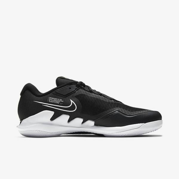 Black / White Nike NikeCourt Air Zoom Vapor Pro Hard-Court Men's Tennis Shoes | NK540BJN