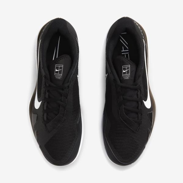 Black / White Nike NikeCourt Air Zoom Vapor Pro Hard-Court Men's Tennis Shoes | NK540BJN