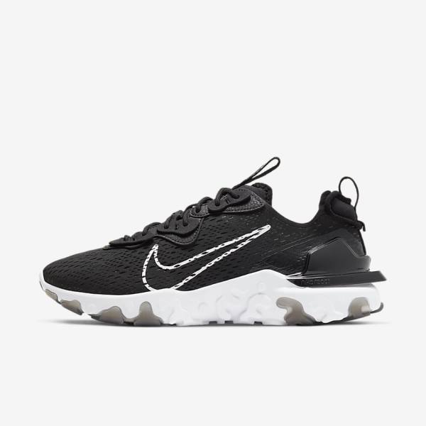 Black / White Nike React Vision Men\'s Sneakers | NK136OSE