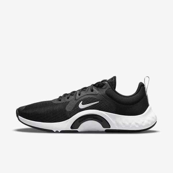 Black / White Nike Renew In-Season TR 11 Women\'s Training Shoes | NK316RNL