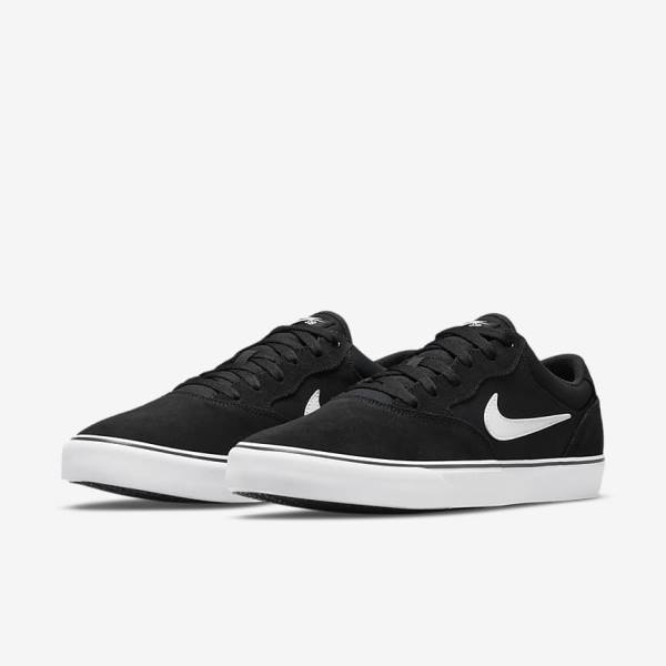 Black / White Nike SB Chron 2 Men's Skate Shoes | NK315BJC