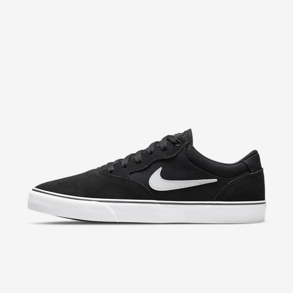 Black / White Nike SB Chron 2 Men\'s Skate Shoes | NK315BJC