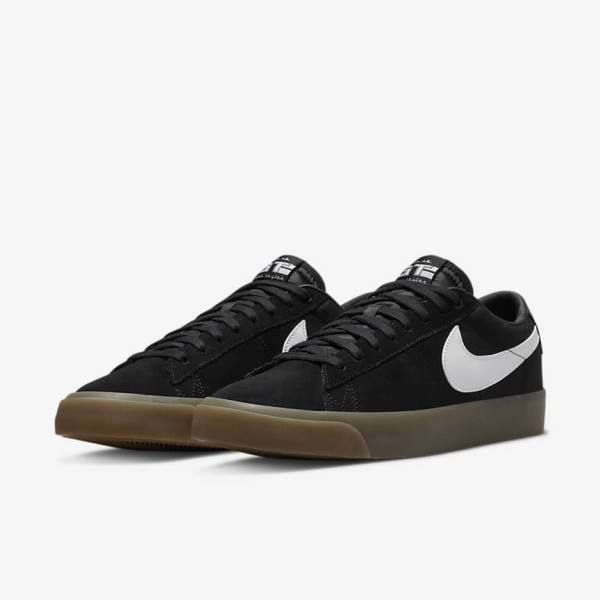 Black / White Nike SB Zoom Blazer Low Pro GT Men's Skate Shoes | NK659SRG