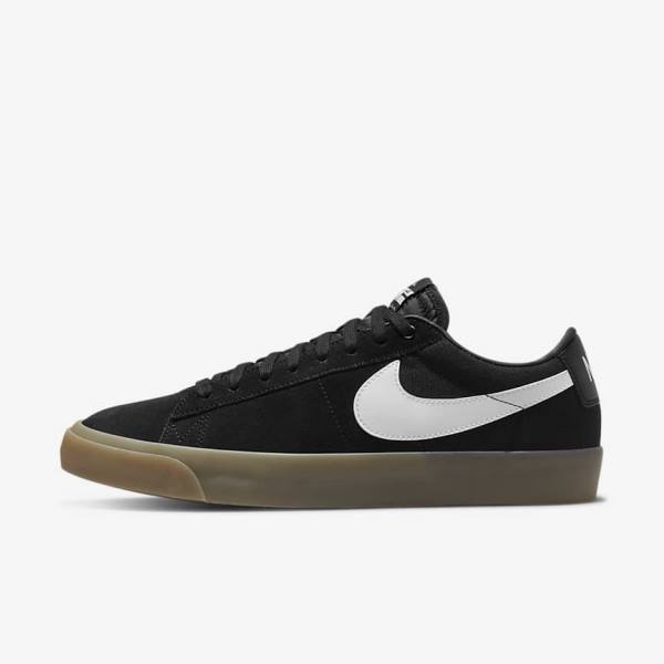 Black / White Nike SB Zoom Blazer Low Pro GT Men\'s Skate Shoes | NK659SRG