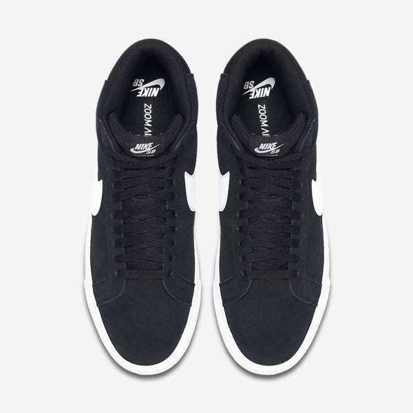 Black / White Nike SB Zoom Blazer Mid Women's Sneakers | NK531NZE