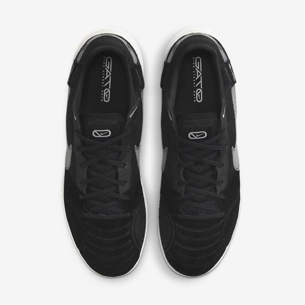 Black / White Nike Streetgato Men's Football Shoes | NK314DIX