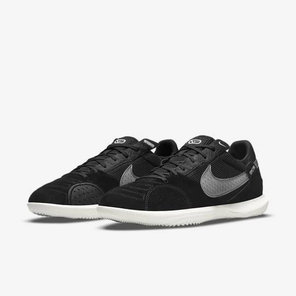 Black / White Nike Streetgato Men's Football Shoes | NK314DIX