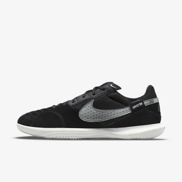 Black / White Nike Streetgato Men\'s Football Shoes | NK314DIX