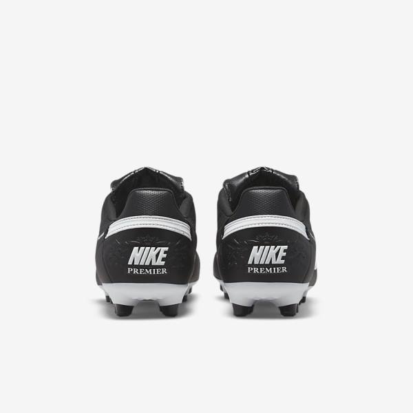 Black / White Nike The Premier 3 FG Firm-Grounds Men's Football Shoes | NK452NUL