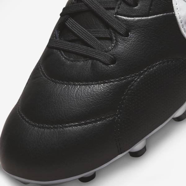 Black / White Nike The Premier 3 FG Firm-Grounds Men's Football Shoes | NK452NUL