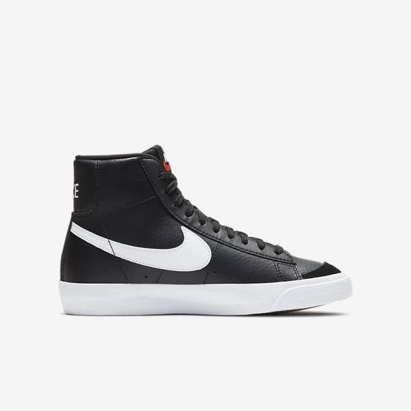 Black / White / Orange Nike Blazer Mid 77 Older Kids' Sneakers | NK306LGN