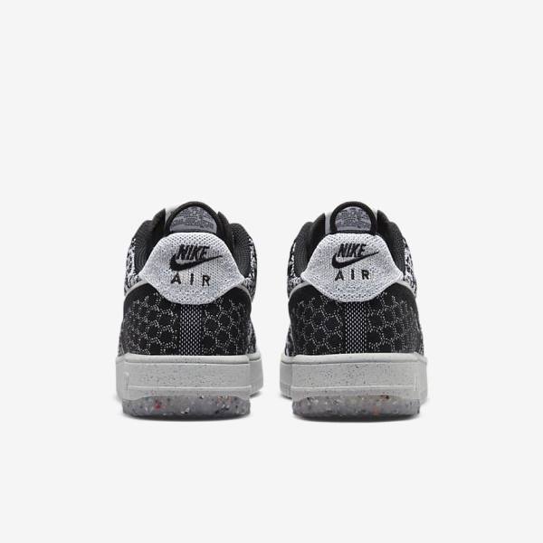 Black / White / Platinum / Black Nike Air Force 1 Crater Flyknit Next Nature Men's Sneakers | NK832RFM