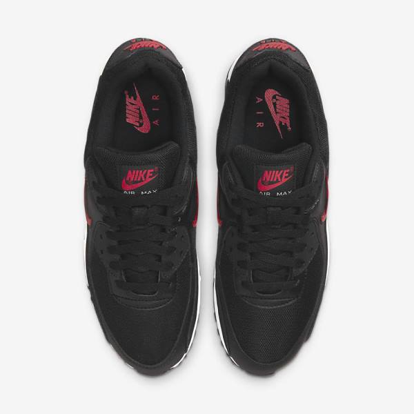 Black / White / Red Nike Air Max 90 Men's Sneakers | NK653PZB