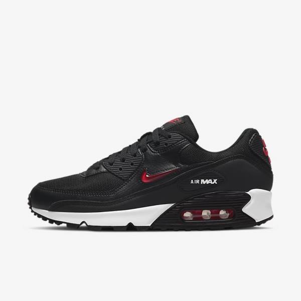 Black / White / Red Nike Air Max 90 Men\'s Sneakers | NK653PZB