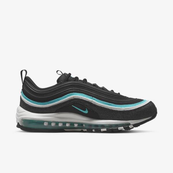 Black / White / Turquoise Nike Air Max 97 SE Men's Sneakers | NK645VSY