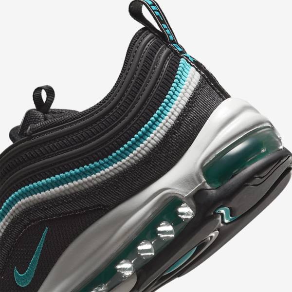 Black / White / Turquoise Nike Air Max 97 SE Men's Sneakers | NK645VSY