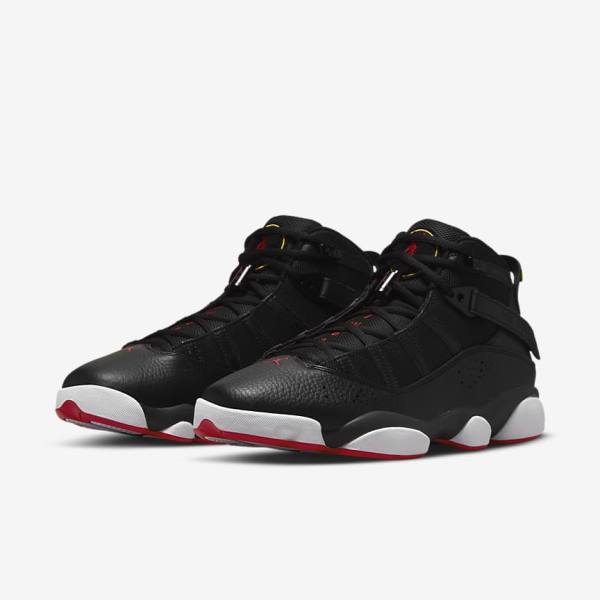 Black / White / Yellow / Red Nike Jordan 6 Rings Men's Jordan Shoes | NK783UNB