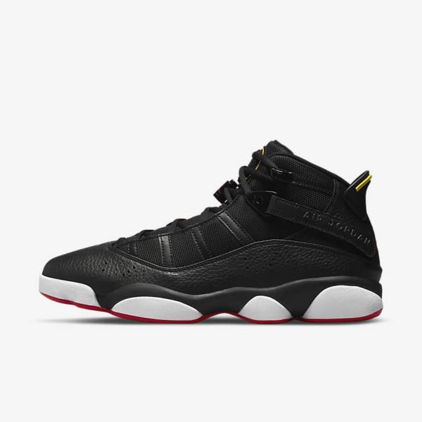 Black / White / Yellow / Red Nike Jordan 6 Rings Men\'s Jordan Shoes | NK783UNB