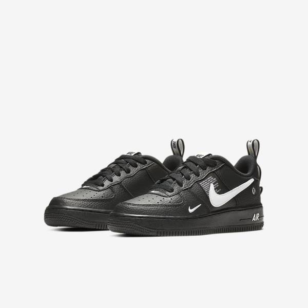 Black / Yellow / White Nike Air Force 1 LV8 Utility Older Kids' Sneakers | NK678YDQ