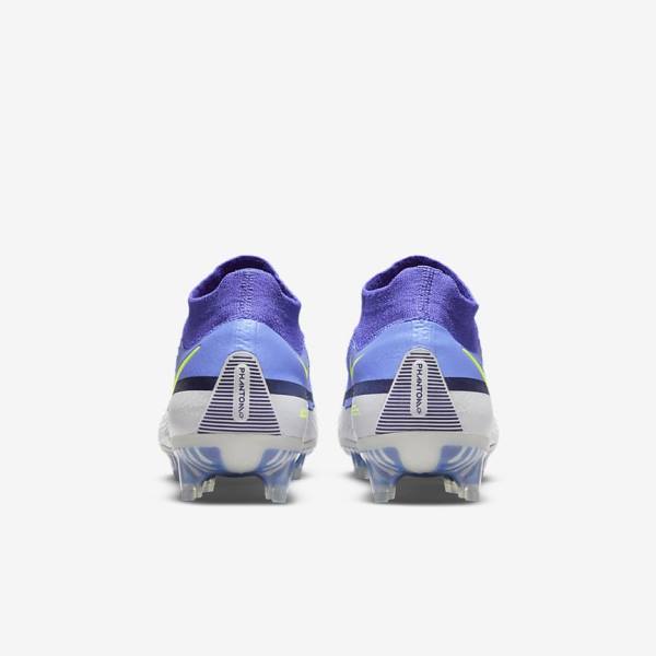 Blue / Grey Nike Phantom GT2 Dynamic Fit Elite FG Firm-Ground Women's Football Shoes | NK023UNA