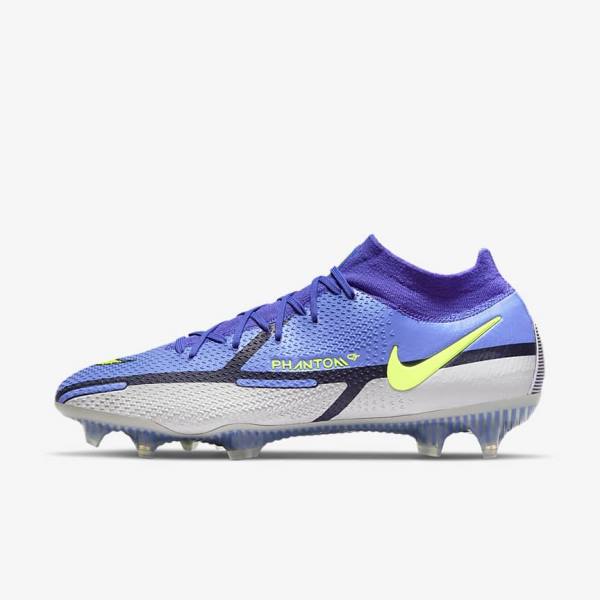 Blue / Grey Nike Phantom GT2 Dynamic Fit Elite FG Firm-Ground Women\'s Football Shoes | NK023UNA