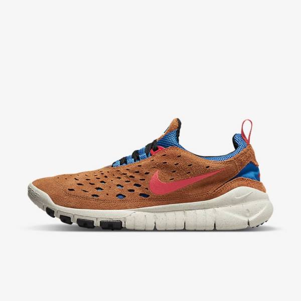 Blue / Light Cream / Red Nike Free Run Trail Men\'s Sneakers | NK471JTE