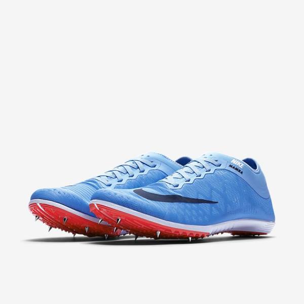 Blue / Light Red / Blue Nike Zoom Mamba 3 Unisex Distance Spike Women's Running Shoes | NK395ZHT