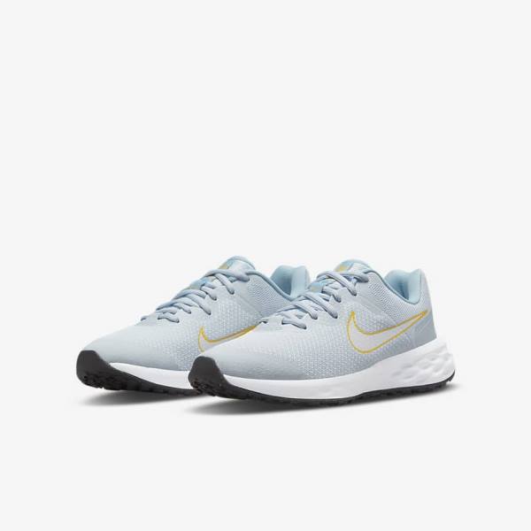 Blue / Multicolor Nike Revolution 6 Older Road Kids' Running Shoes | NK980OLV