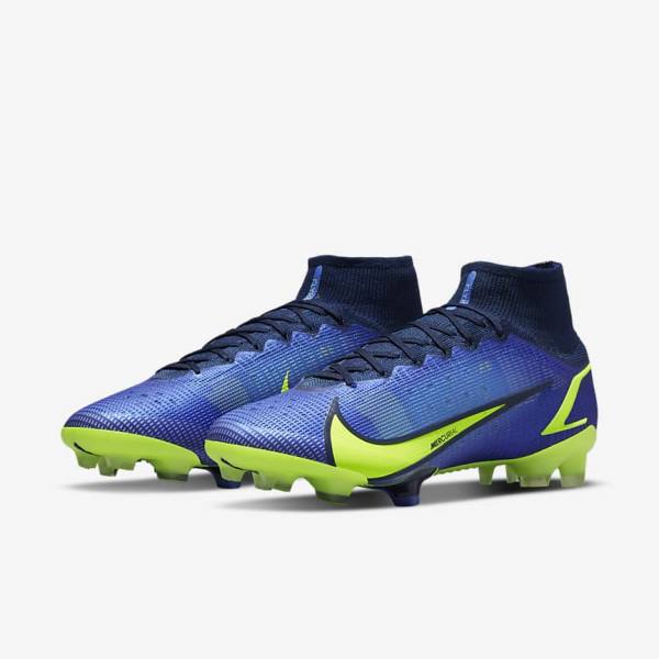 Blue Nike Mercurial Superfly 8 Elite FG Firm-Grounds Women's Football Shoes | NK261GKP