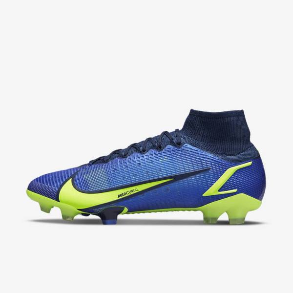 Blue Nike Mercurial Superfly 8 Elite FG Firm-Grounds Women\'s Football Shoes | NK261GKP