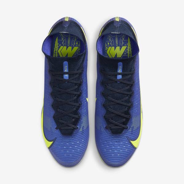 Blue Nike Mercurial Superfly 8 Elite SG-Pro AC Soft-Ground Men's Football Shoes | NK691LEX