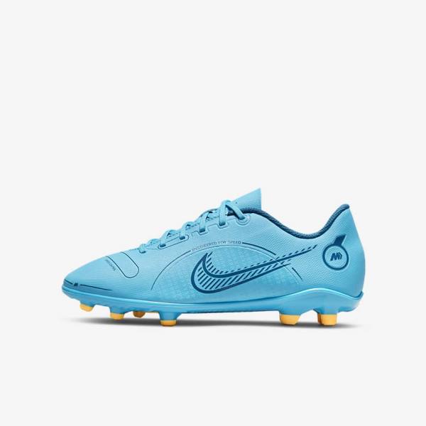 Blue / Orange Nike Jr. Mercurial Vapor 14 Club MG Older Multi-Ground Kids\' Football Shoes | NK760SWO