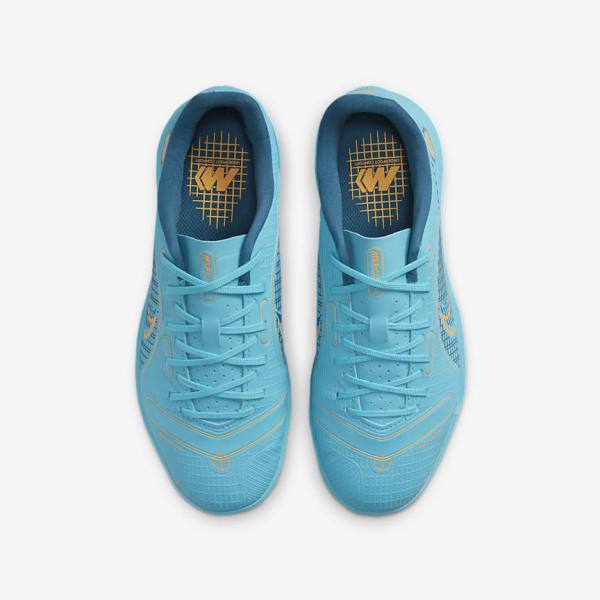 Blue / Orange Nike Jr. Mercurial Vapor 14 Academy IC Older Indoor Court Kids' Football Shoes | NK876KCT