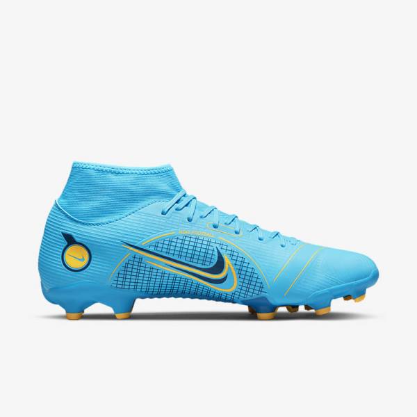 Blue / Orange Nike Mercurial Superfly 8 Academy MG Multi-Grounds Men's Football Shoes | NK093WDQ