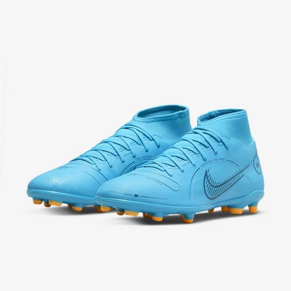 Blue / Orange Nike Mercurial Superfly 8 Club MG Multi-Grounds Women's Football Shoes | NK128FVY