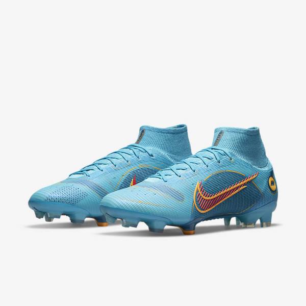 Blue / Orange Nike Mercurial Superfly 8 Elite FG Firm-Grounds Women's Football Shoes | NK271LCM